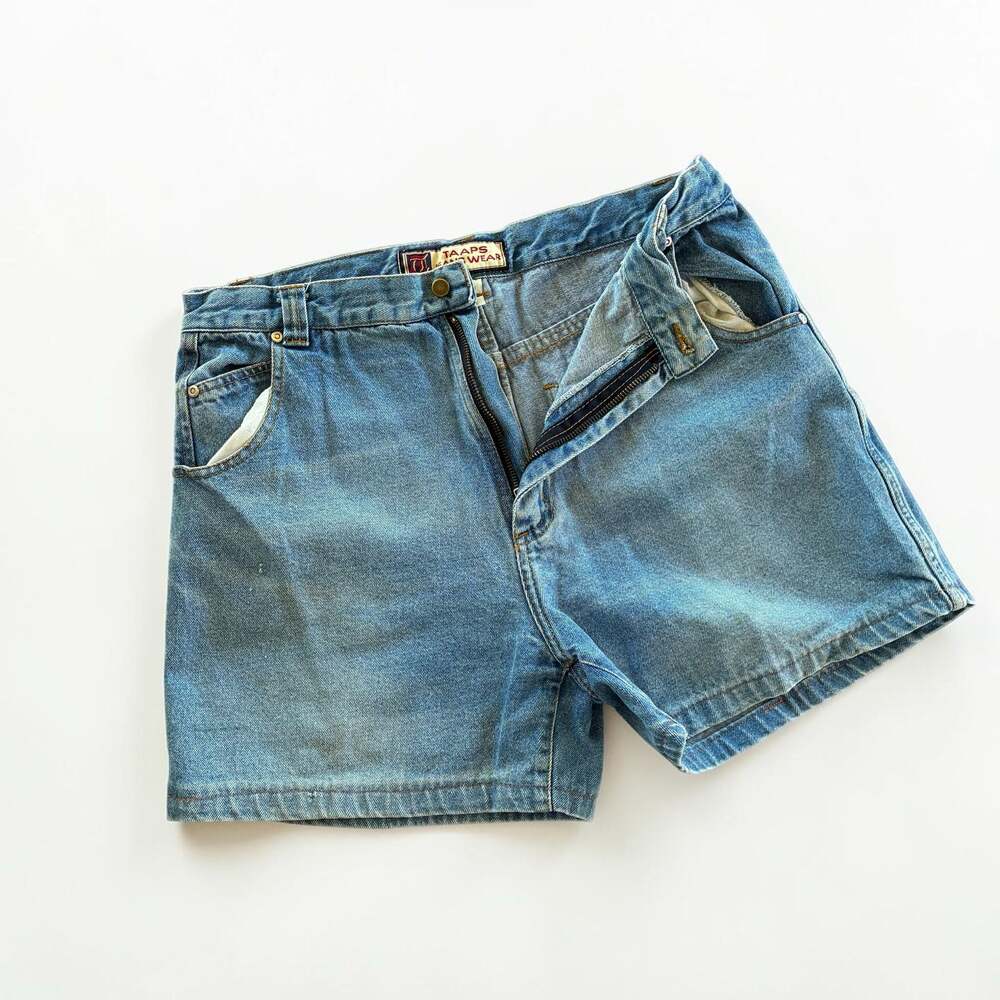Vintage Taaps Jeans Wear High Waisted Medium Wash Denim Shorts